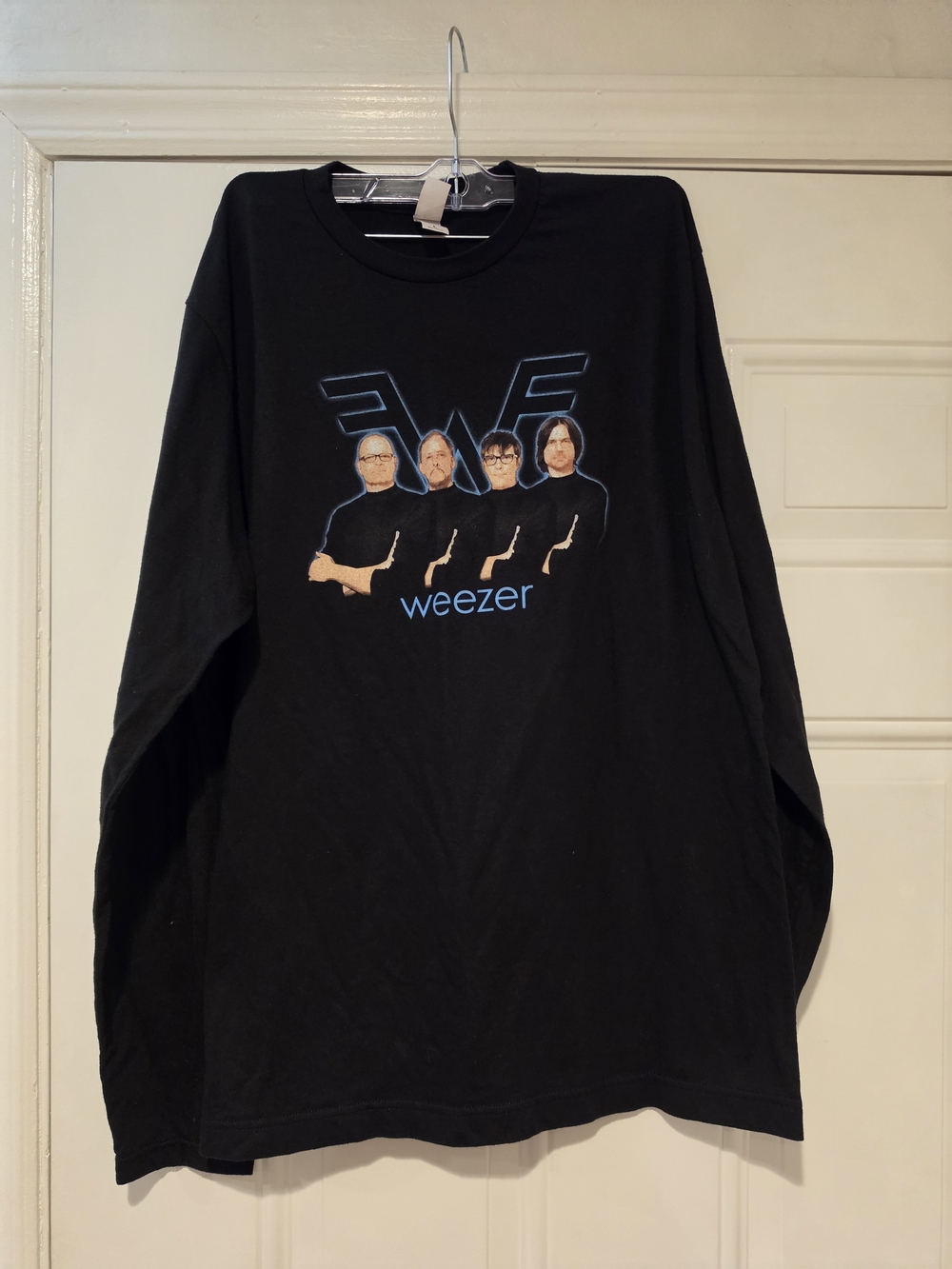 Tultex Black Weezer Long-Sleeve Band Tee with Blue Graphic